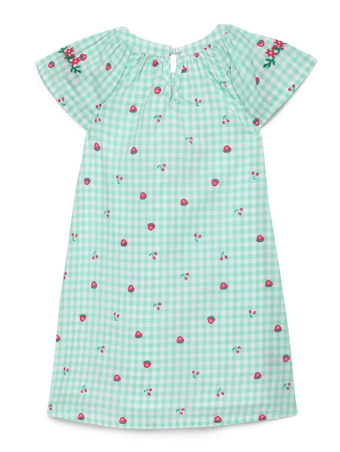 girls checkered short sleeve a-line dress - 22071162 -  Standard Image - 1