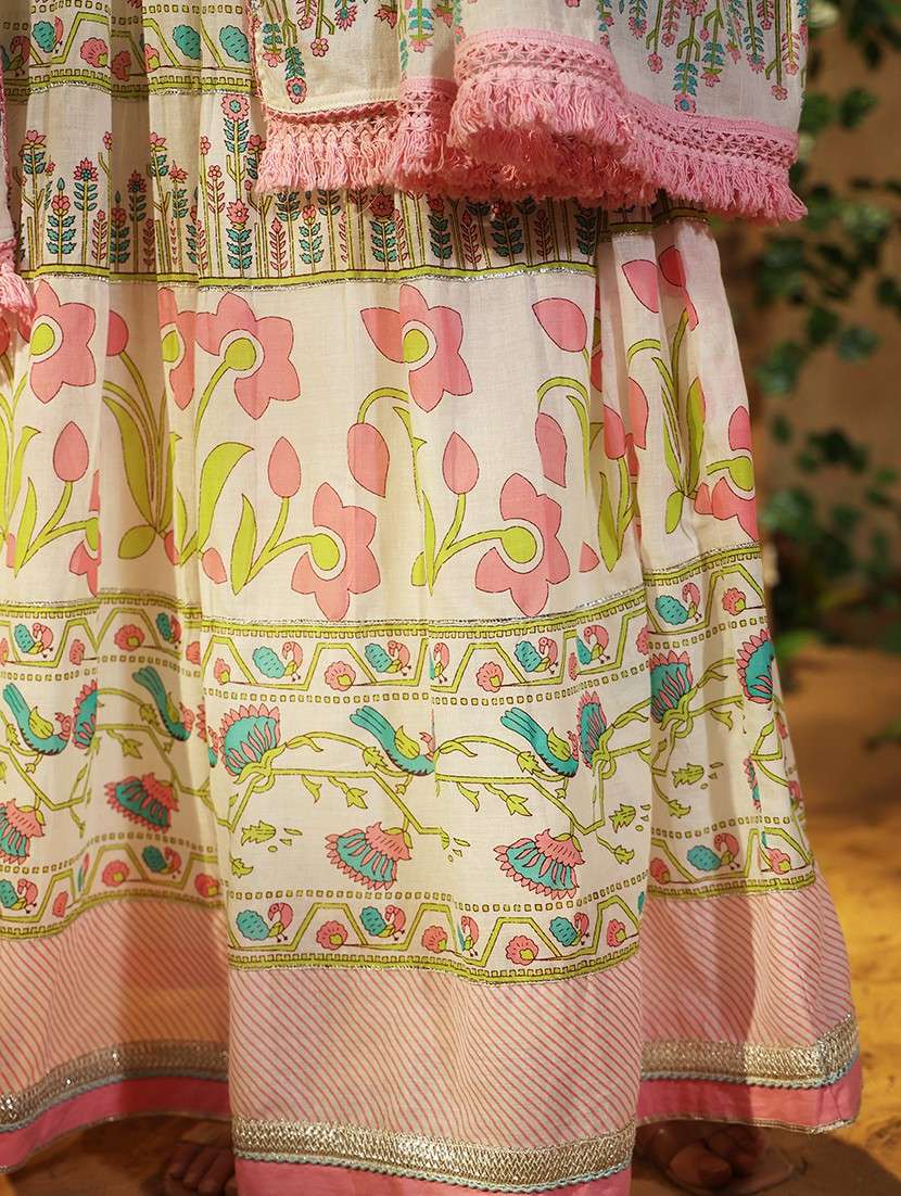 women printed sleeveless kurta dupatta set - 22071179 - Standard Image - 4