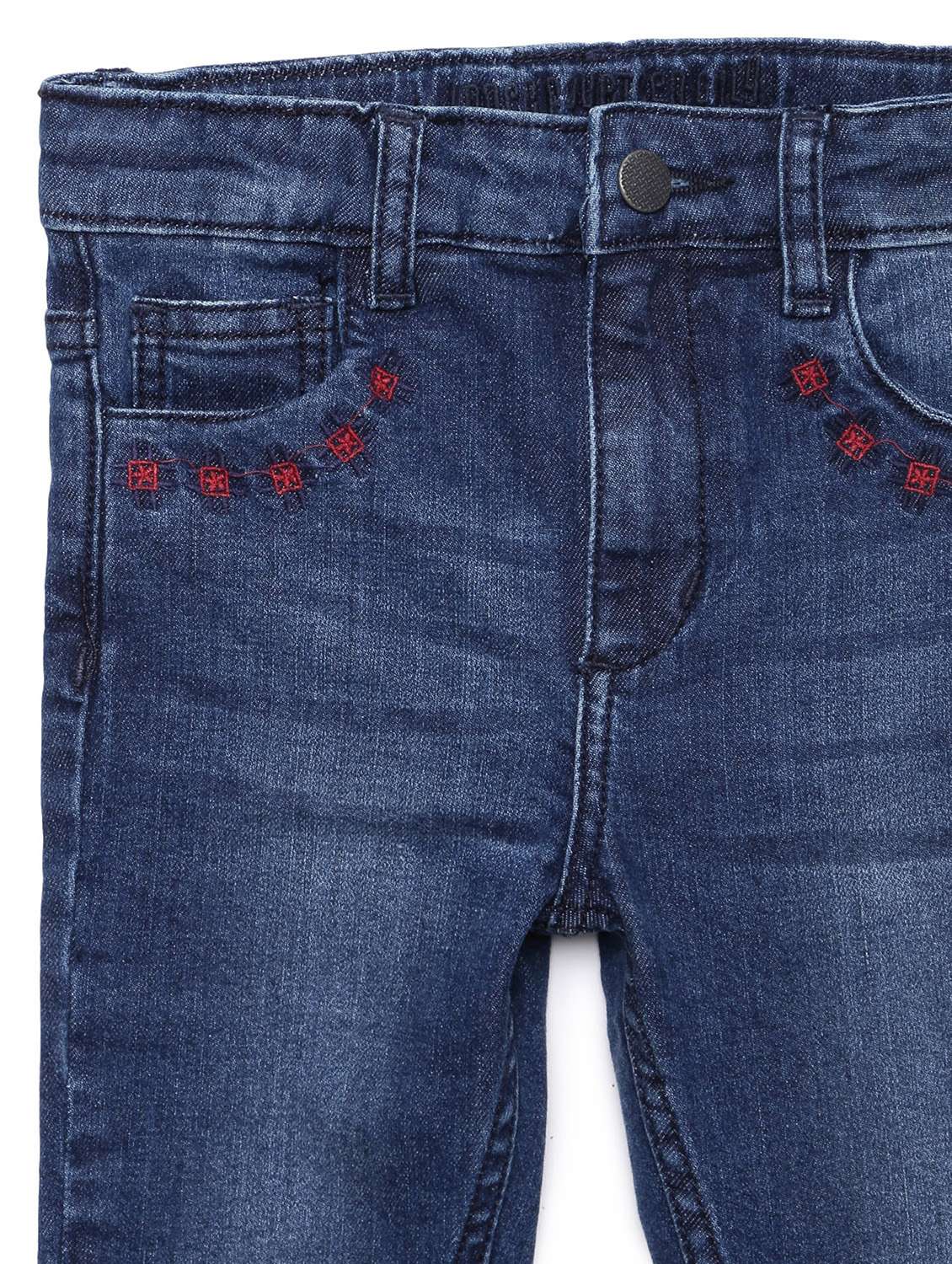 girls solid mid rise slim fit jean - 22071237 -  Standard Image - 1