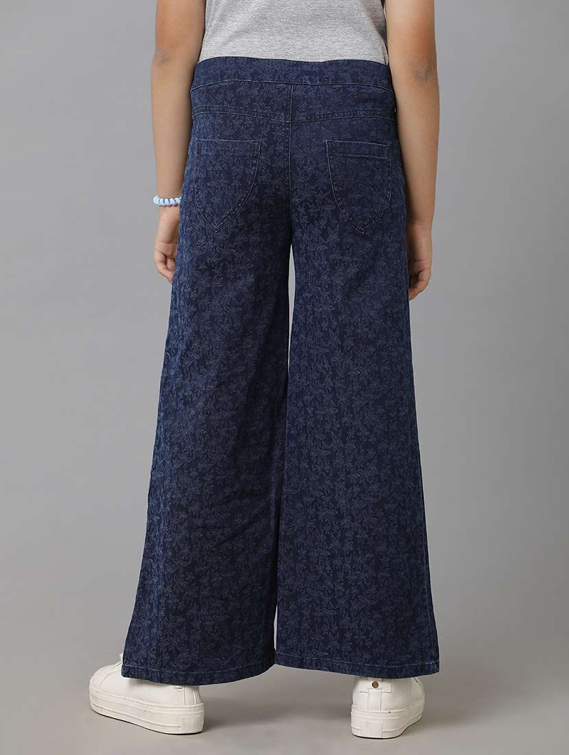 girls solid mid rise wide leg jeans - 22071240 -  Standard Image - 1
