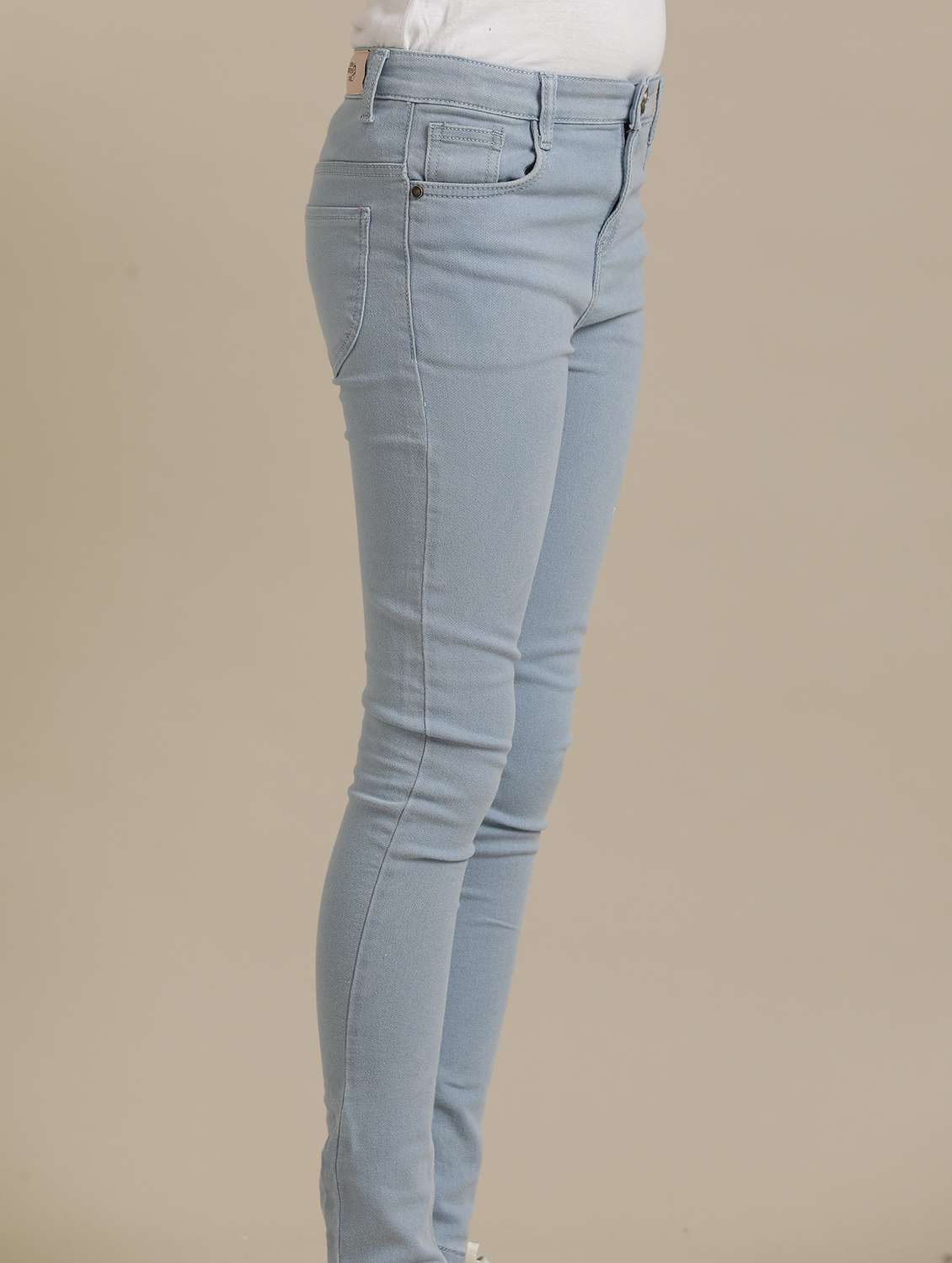 girls solid mid rise skinny fit jean - 22071259 -  Standard Image - 1