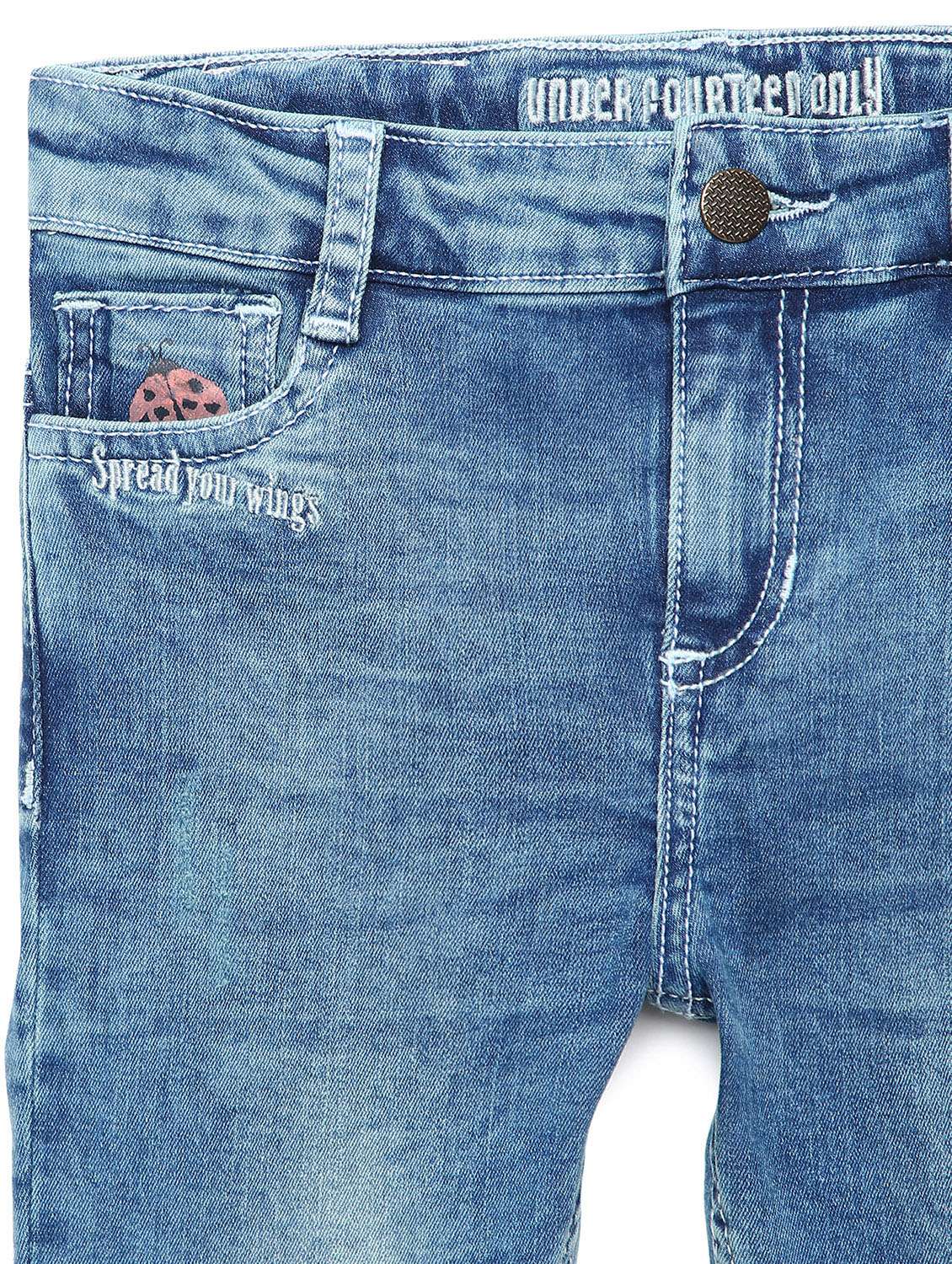 girls solid mid rise skinny fit jean - 22071265 -  Standard Image - 4