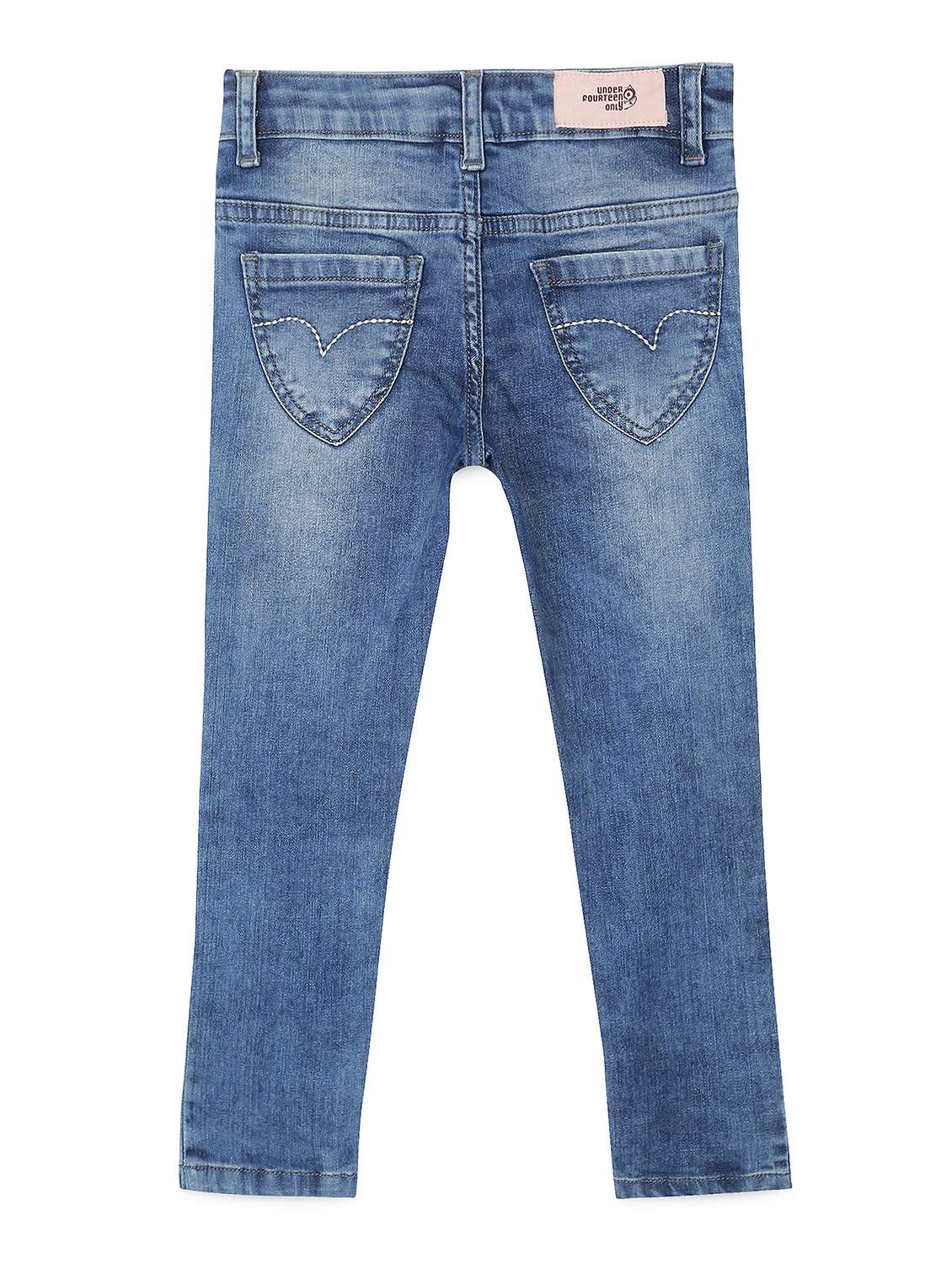 Girls Solid Mid Rise Slim Fit Jean - 22071266 -  Standard Image - 1