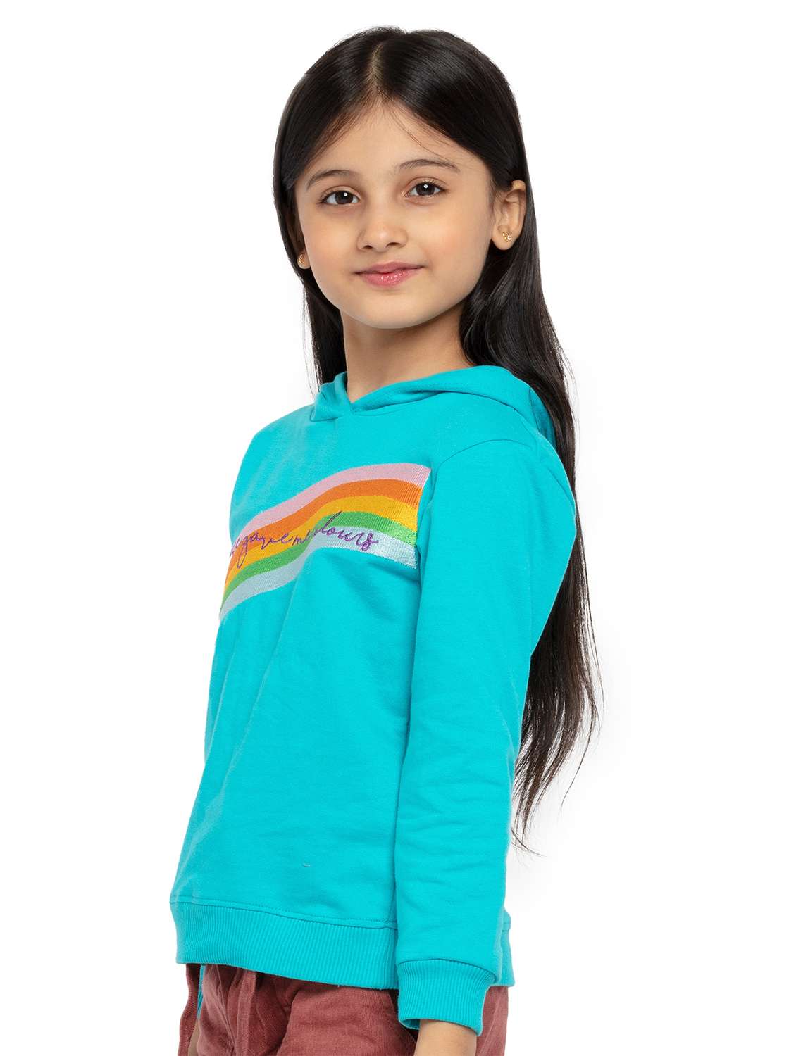 girls printed long sleeve hooded sweatshirt - 22071364 -  Standard Image - 1