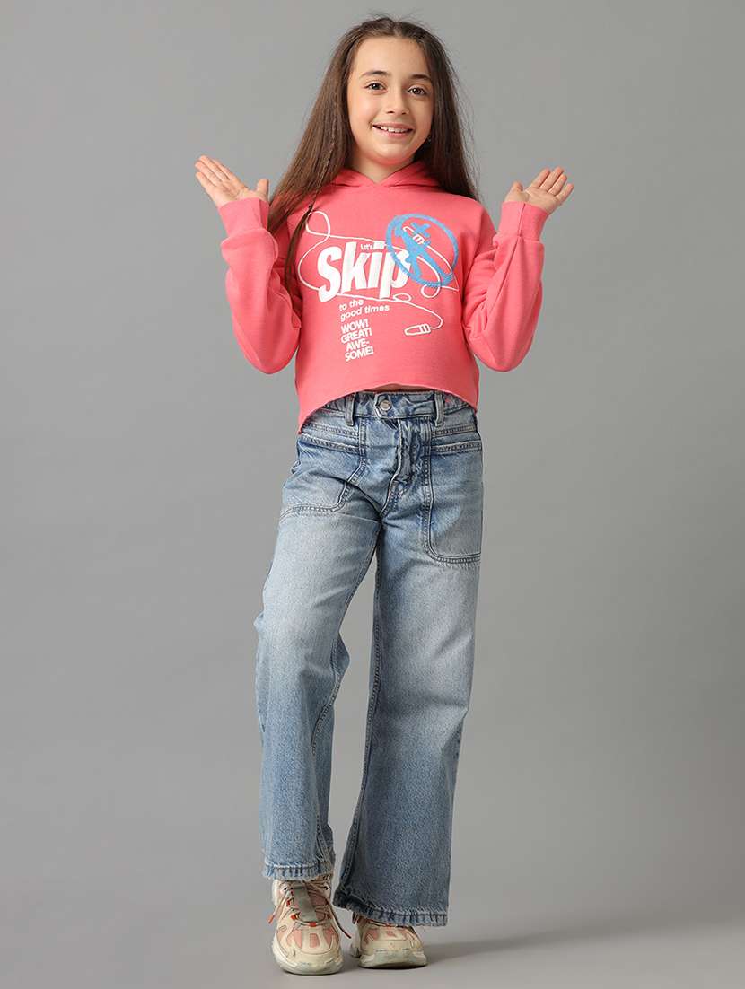 girls printed long sleeve hooded sweatshirt - 22071366 -  Standard Image - 4