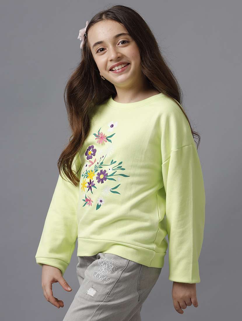 girls printed long sleeve sweatshirt - 22071367 -  Standard Image - 1