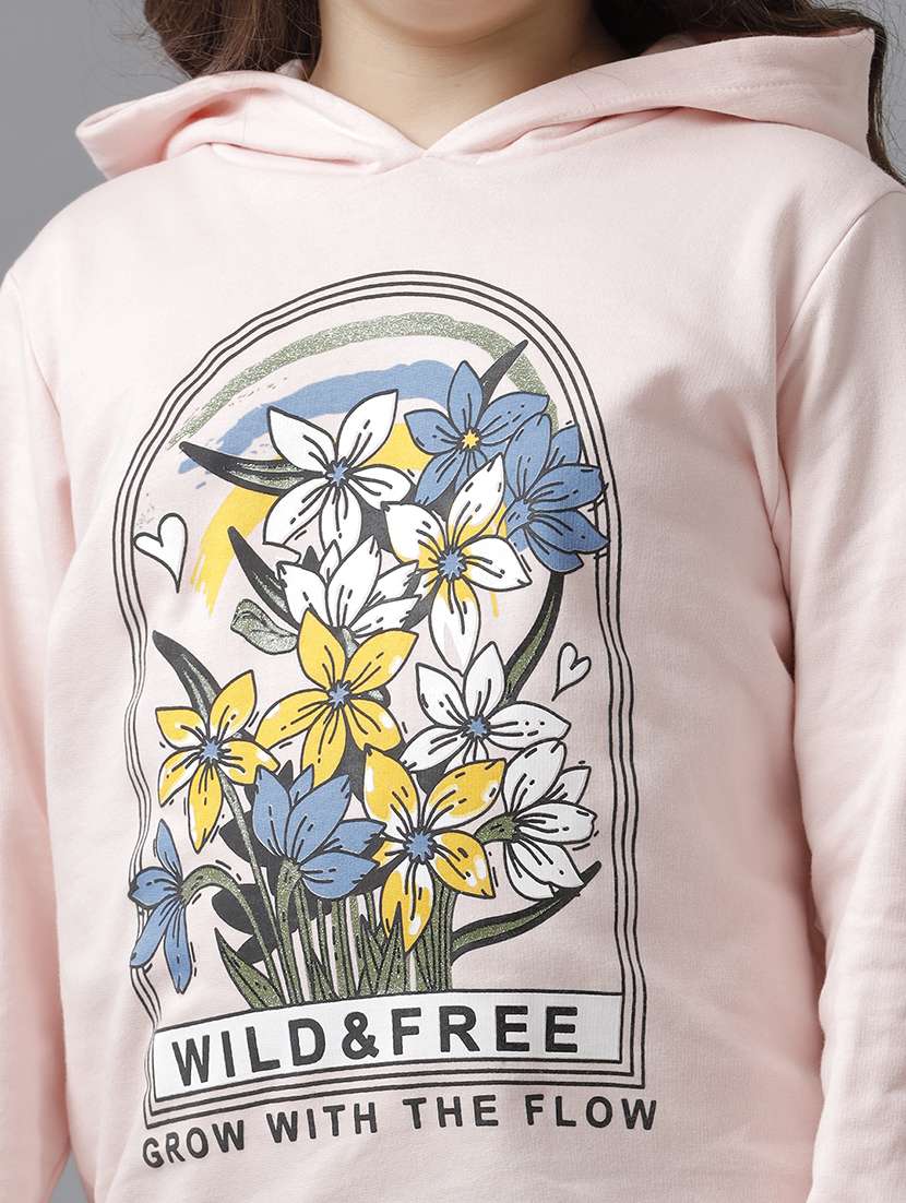 girls printed long sleeve hooded sweatshirt - 22071368 -  Standard Image - 4