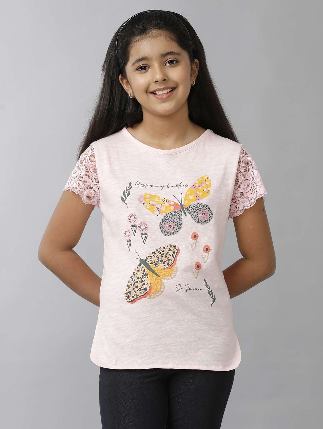 girls printed short sleeve regular fit tee - 22071397 -  Standard Image - 1