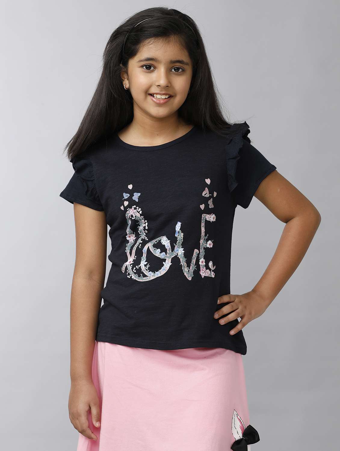 girls printed short sleeve regular fit tee - 22071399 -  Standard Image - 1
