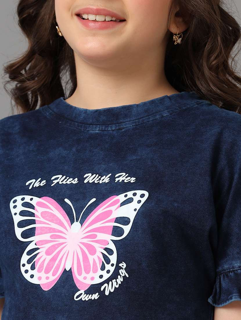 girls printed short sleeve regular fit tee - 22071403 -  Standard Image - 4