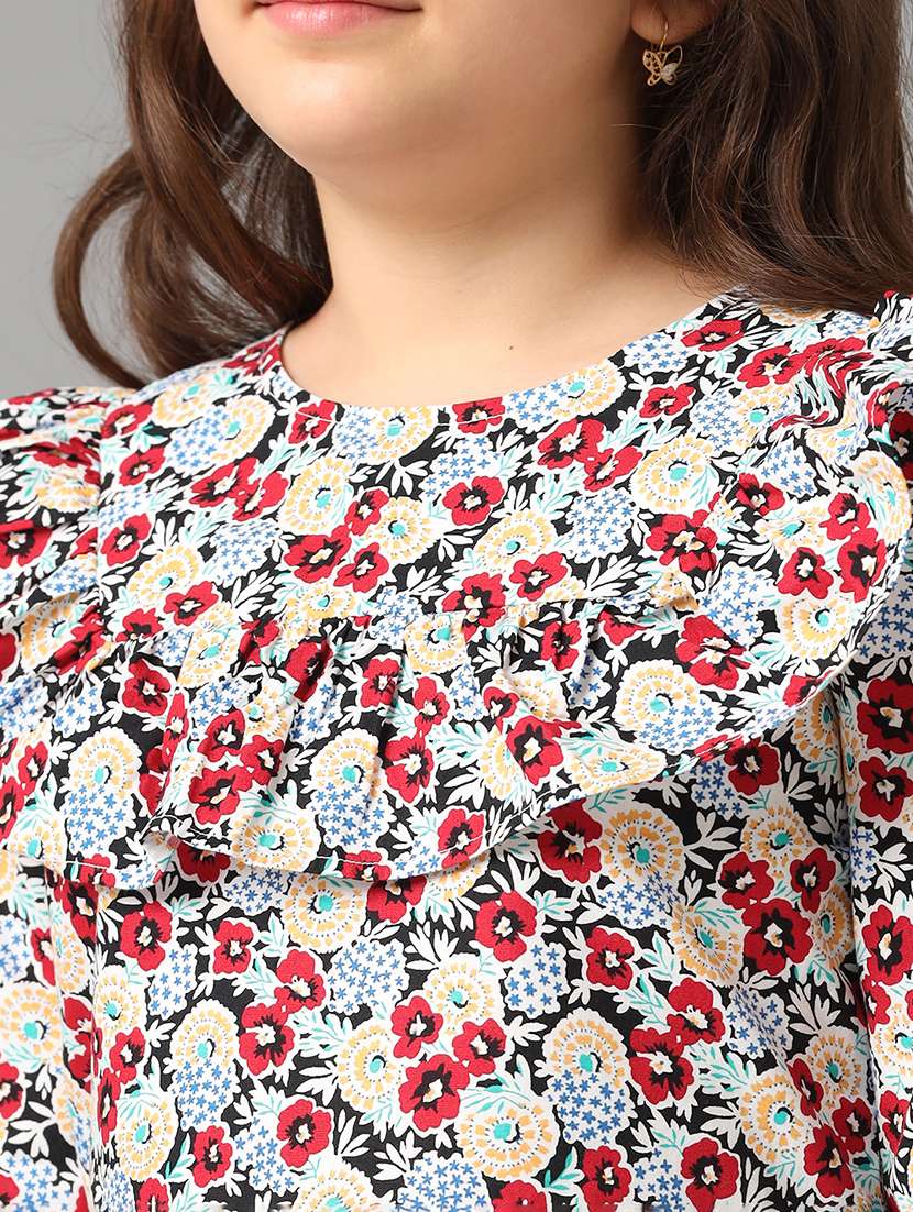 girls printed round neck top - 22071470 -  Standard Image - 4