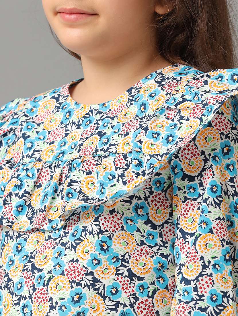 girls printed round neck top - 22071471 -  Standard Image - 4