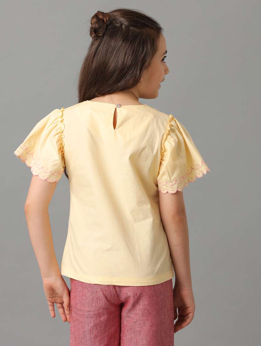 girls printed round neck top - 22071477 - Standard Image - 1