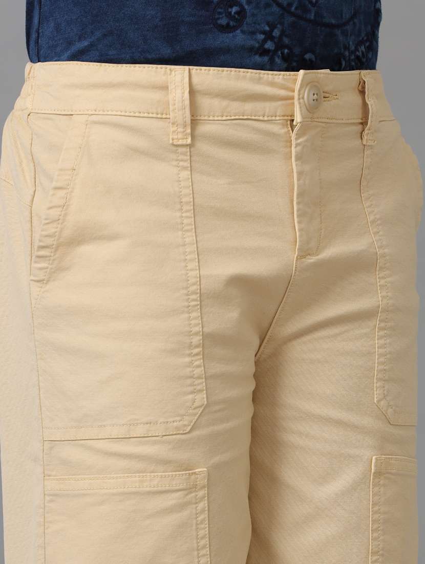 boys solid mid rise straight fit teouser - 22071493 -  Standard Image - 4