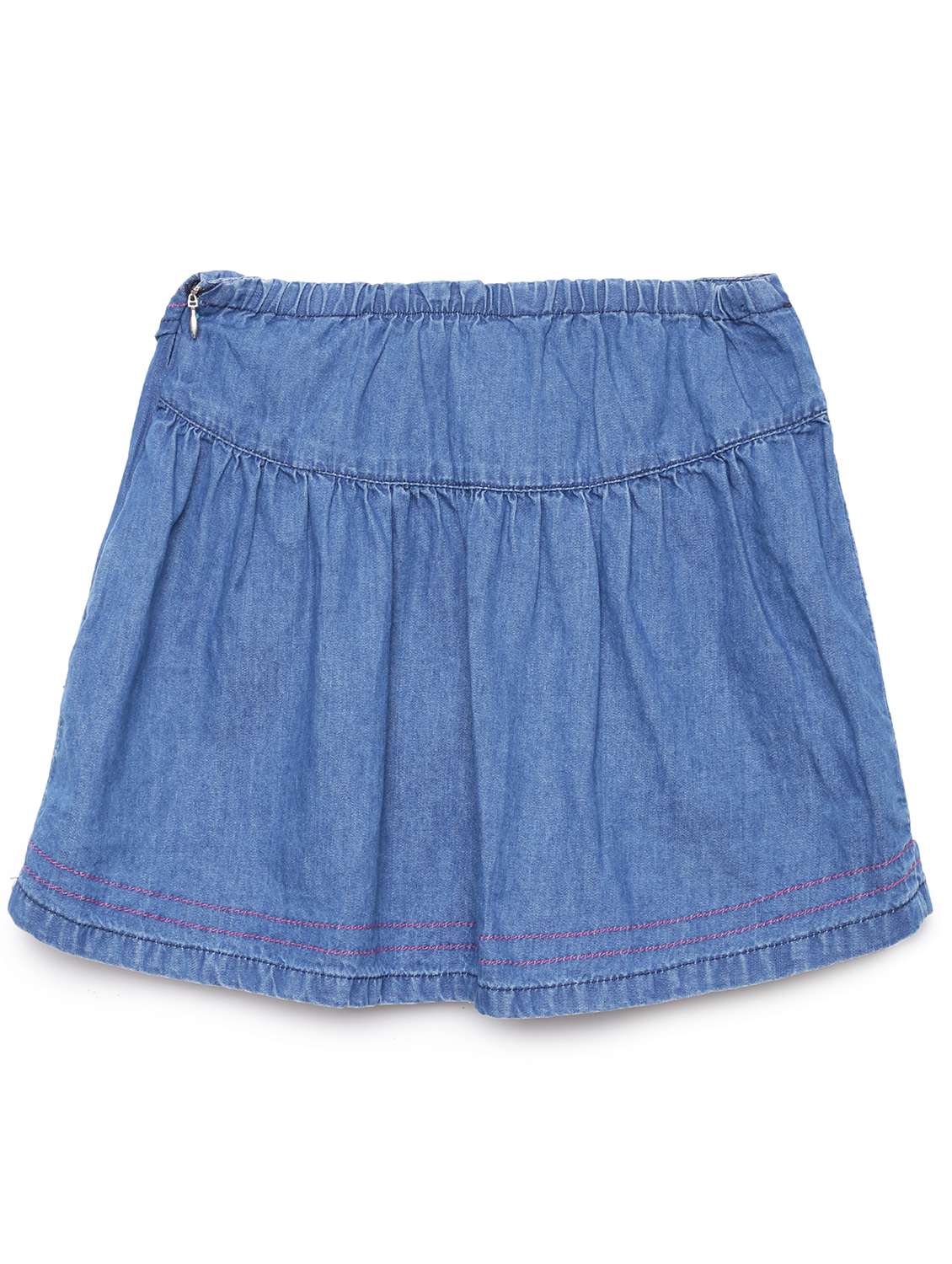 girls solid mid rise denim mini skirt - 22071520 -  Standard Image - 1