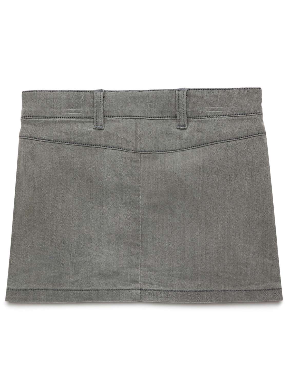 girls solid mid rise denim mini skirt - 22071521 -  Standard Image - 1