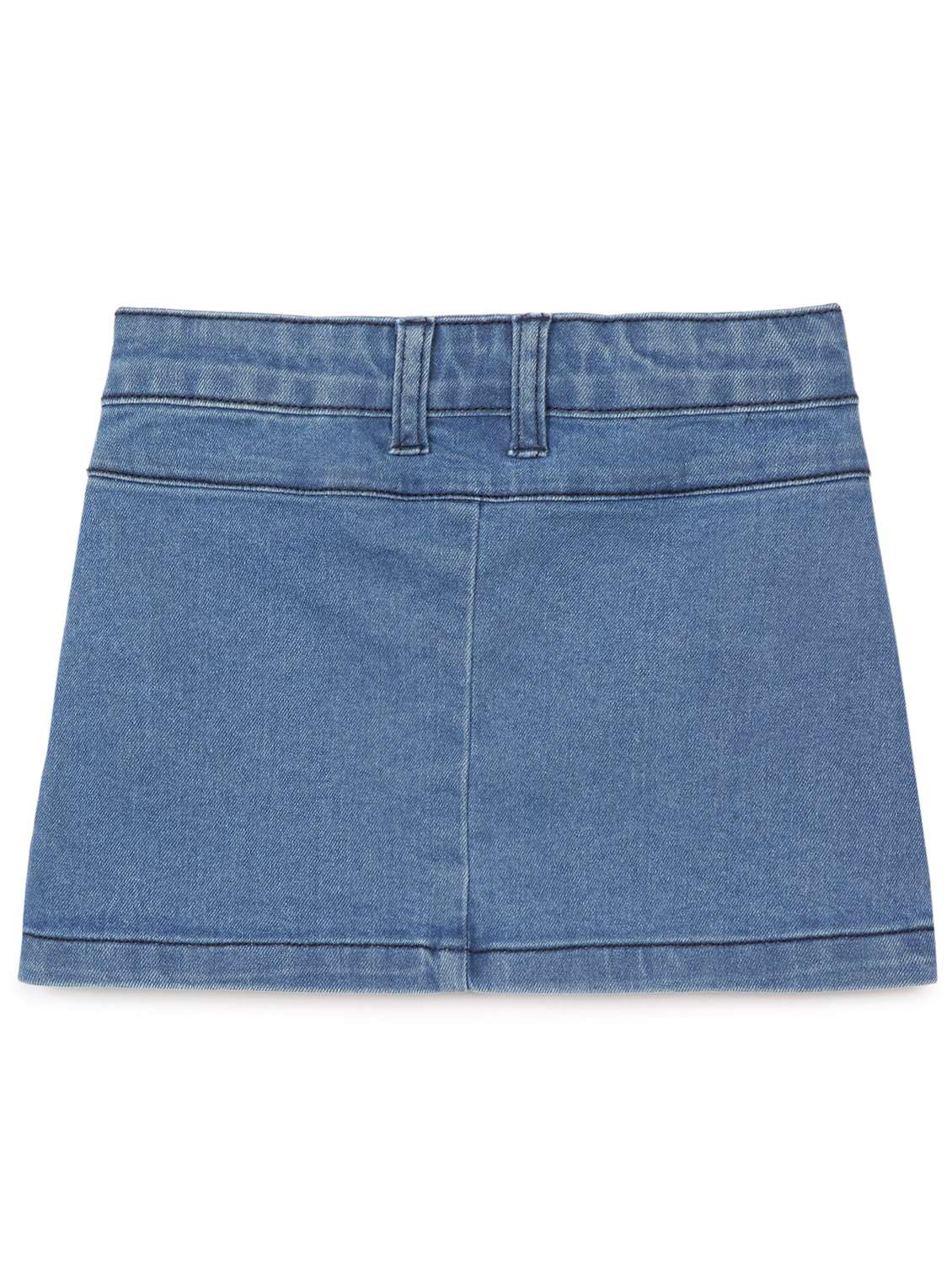 girls solid mid rise denim mini skirt - 22071522 -  Standard Image - 1