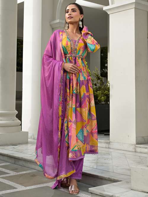 women long sleeve kurta pant with dupatta set - 22071549 -  Standard Image - 0