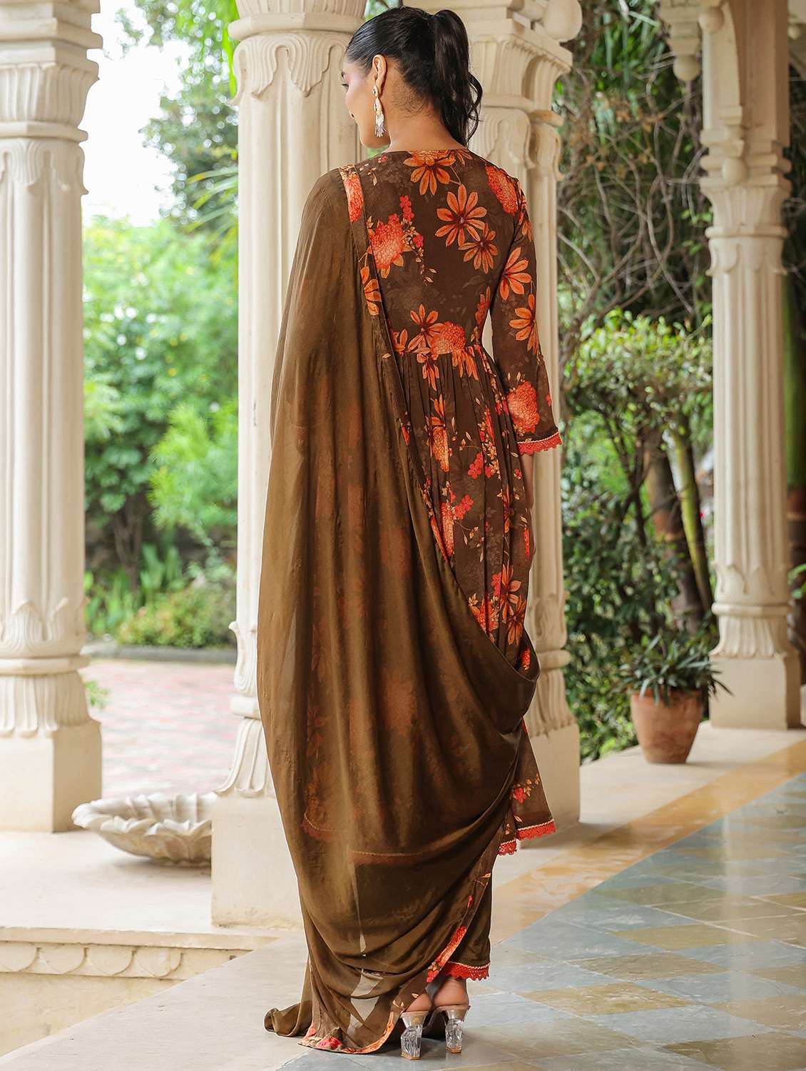 women three quarter sleeve kurta pant with dupatta set - 22071550 - Standard Image - 1