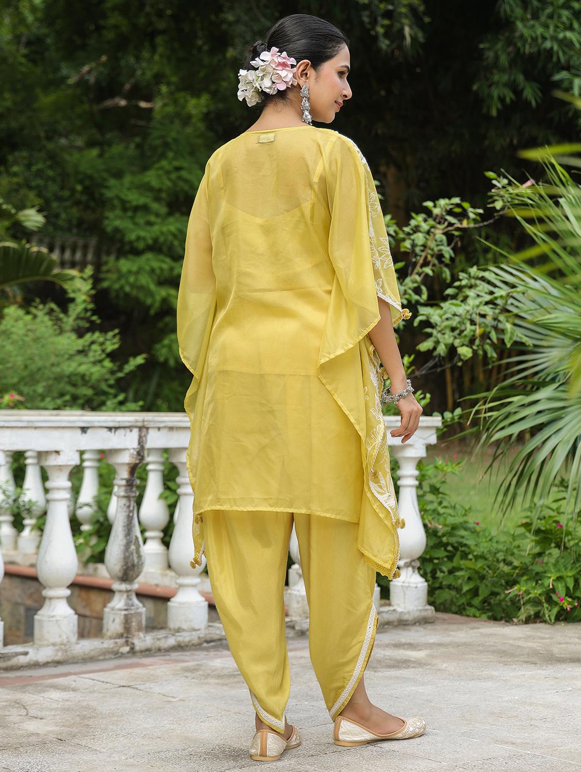 women embroidered kaftan and dhoti set - 22071568 - Standard Image - 4