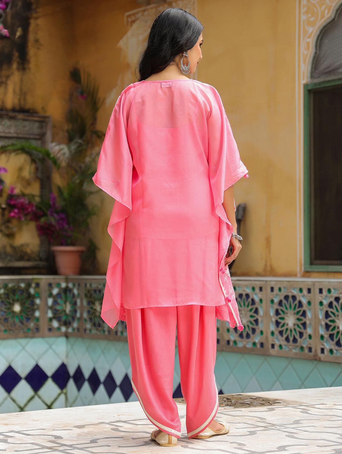 women embroidered kaftan and dhoti set - 22071569 - Standard Image - 4