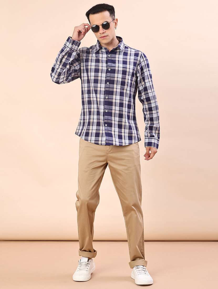 men solid mid rise chinos casual trouser - 22071669 -  Standard Image - 4