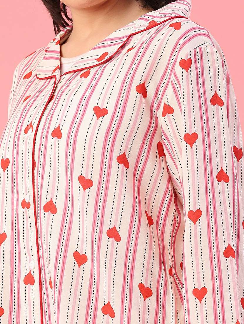 women printed nightwear pyjama set - 22071713 -  Standard Image - 4