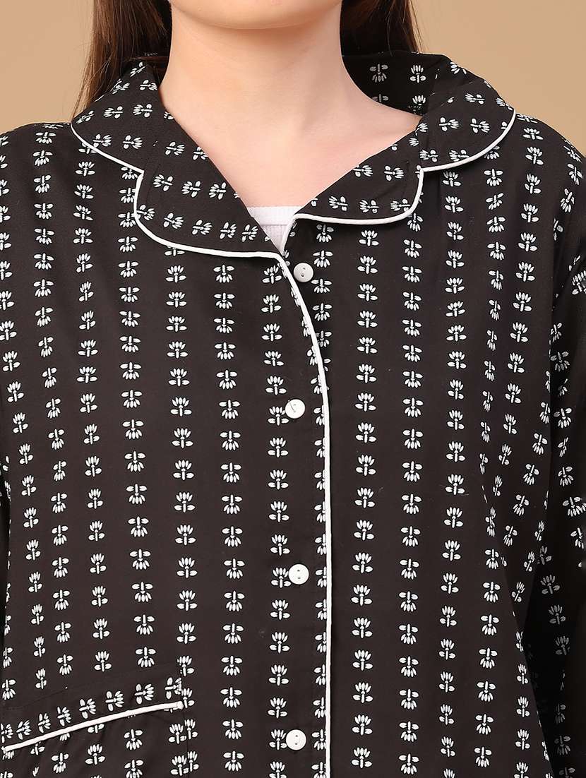 women printed nightwear pyjama set - 22071715 -  Standard Image - 4