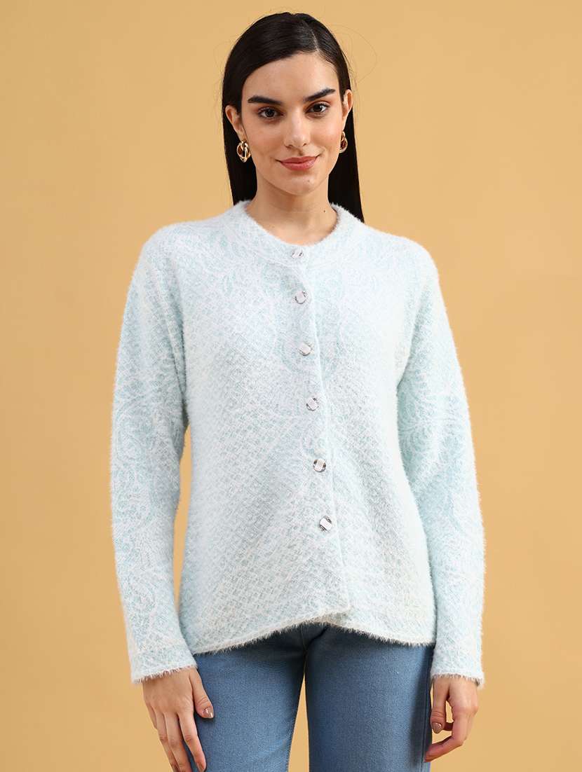 women self designed long sleeve cardigan - 22071742 -  Standard Image - 1