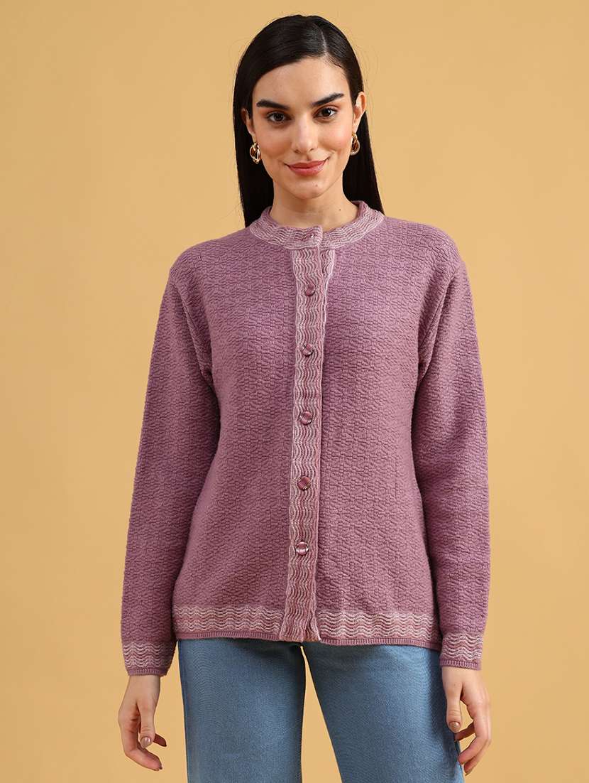 women self designed long sleeve cardigan - 22071806 -  Standard Image - 1