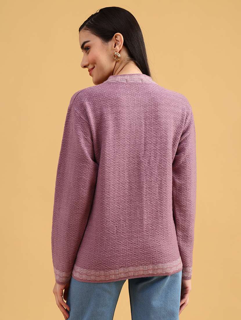 women self designed long sleeve cardigan - 22071806 -  Standard Image - 4