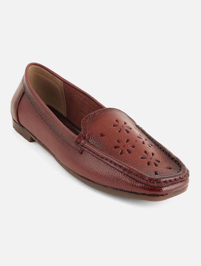 maroon leather ballerina - 22072118 - Standard Image - 4
