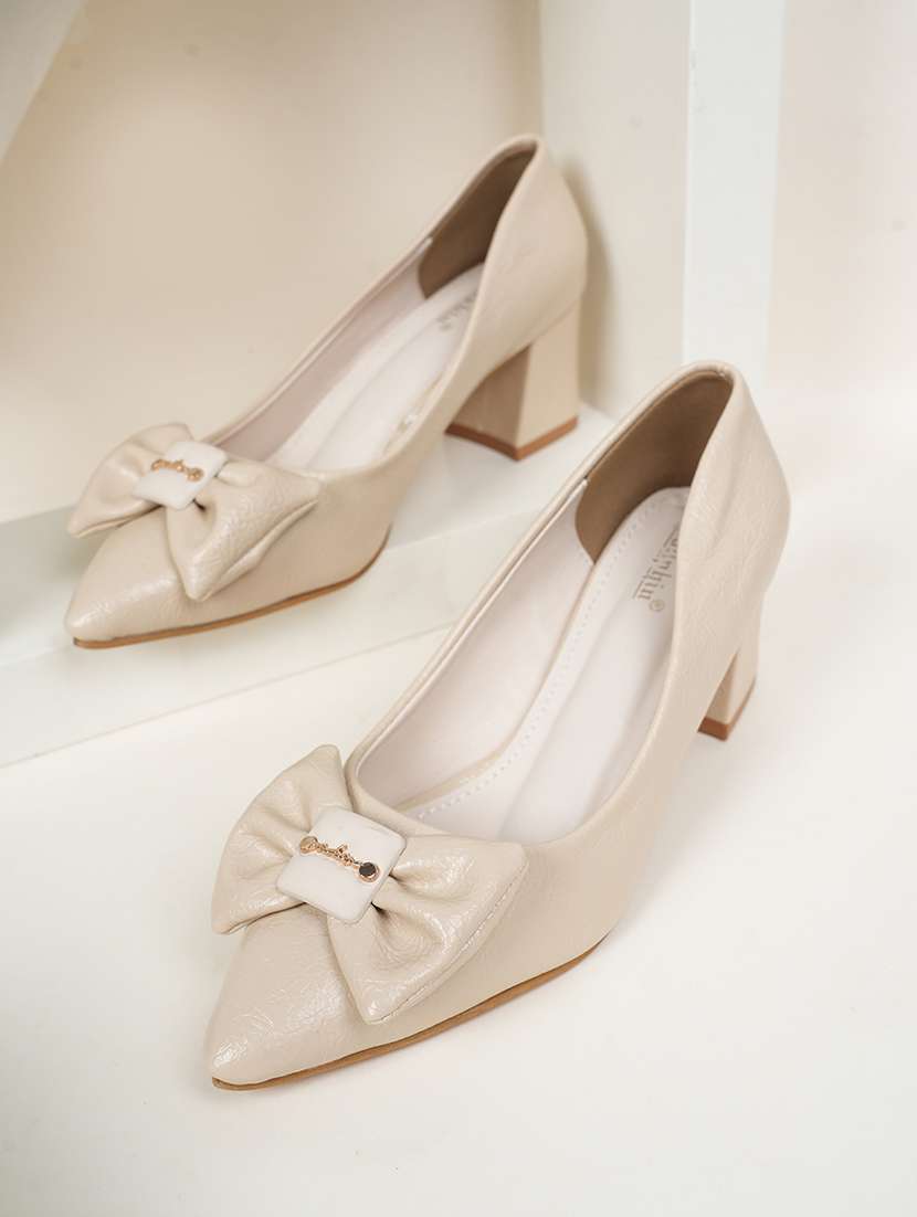 women cream slip on pump - 22072143 - Zoom Image - 0