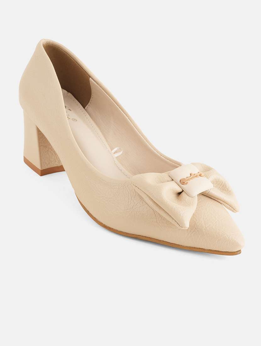women cream slip on pump - 22072143 - Standard Image - 4