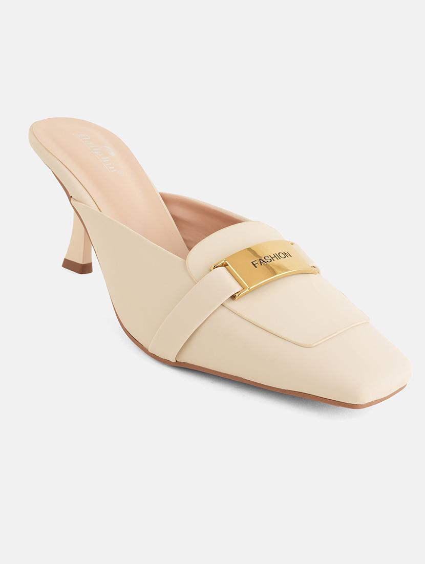 women cream slip on mule - 22072155 - Standard Image - 4