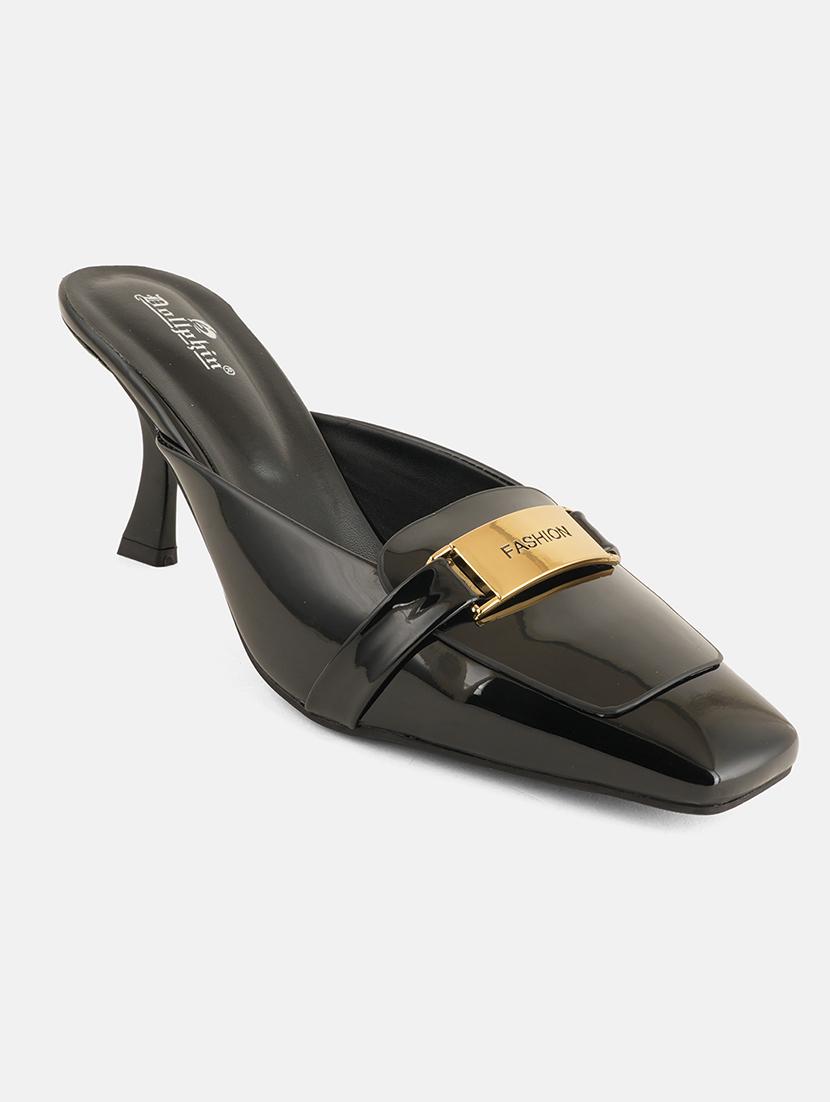 women black solid slip on mule - 22072156 - Standard Image - 4