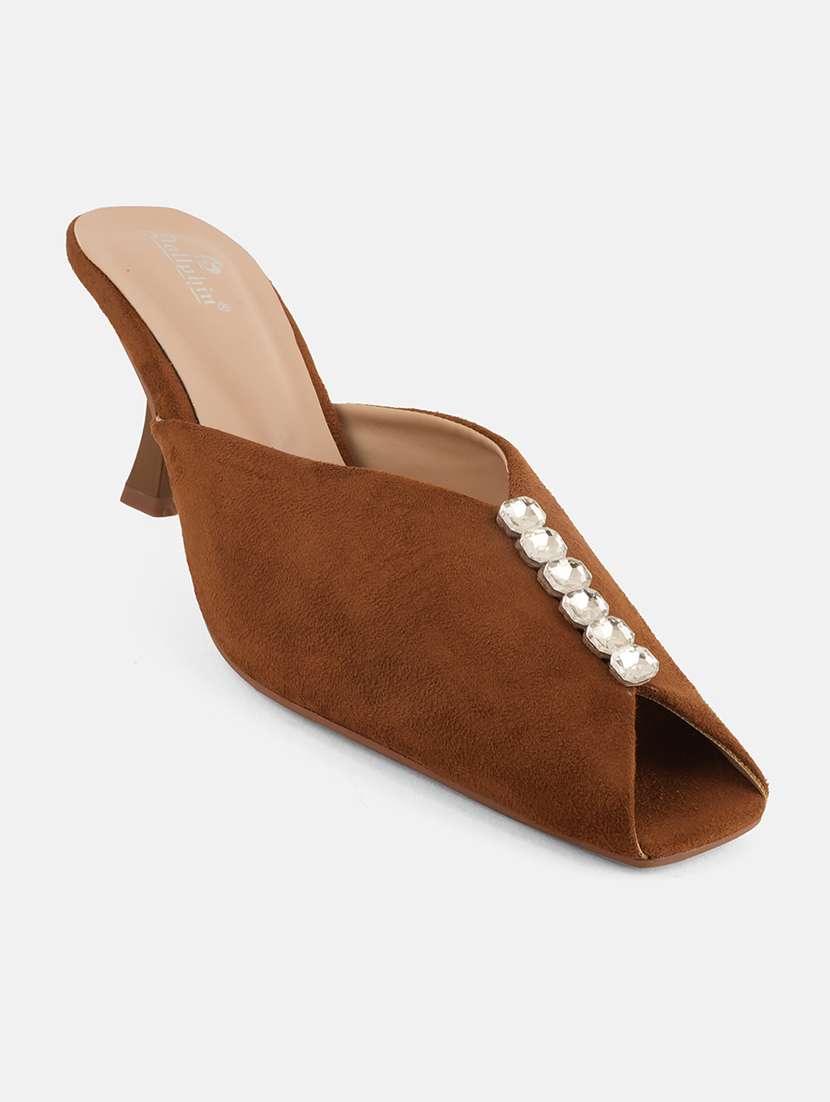 women brown slip on mule - 22072160 - Standard Image - 4