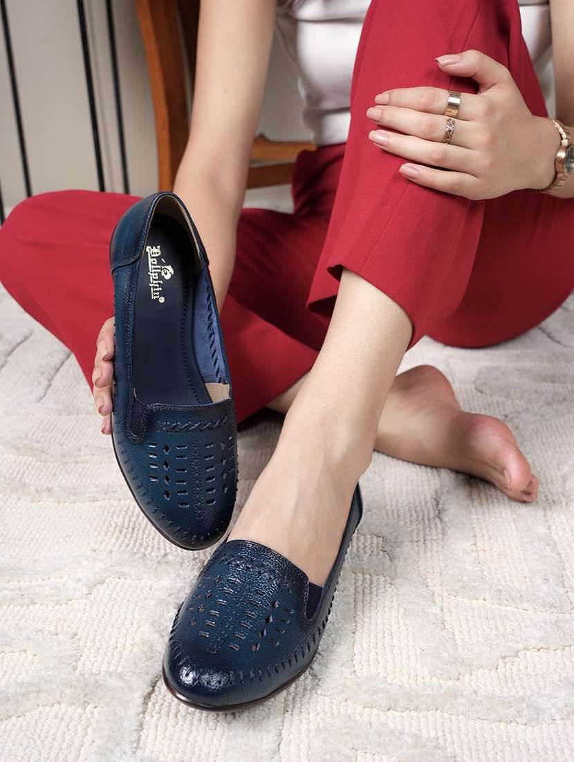 women blue slip on wedge - 22072170 - Standard Image - 1