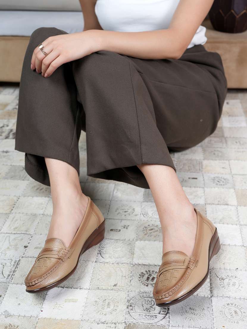 women beige slip on platform wedge - 22072177 -  Standard Image - 1