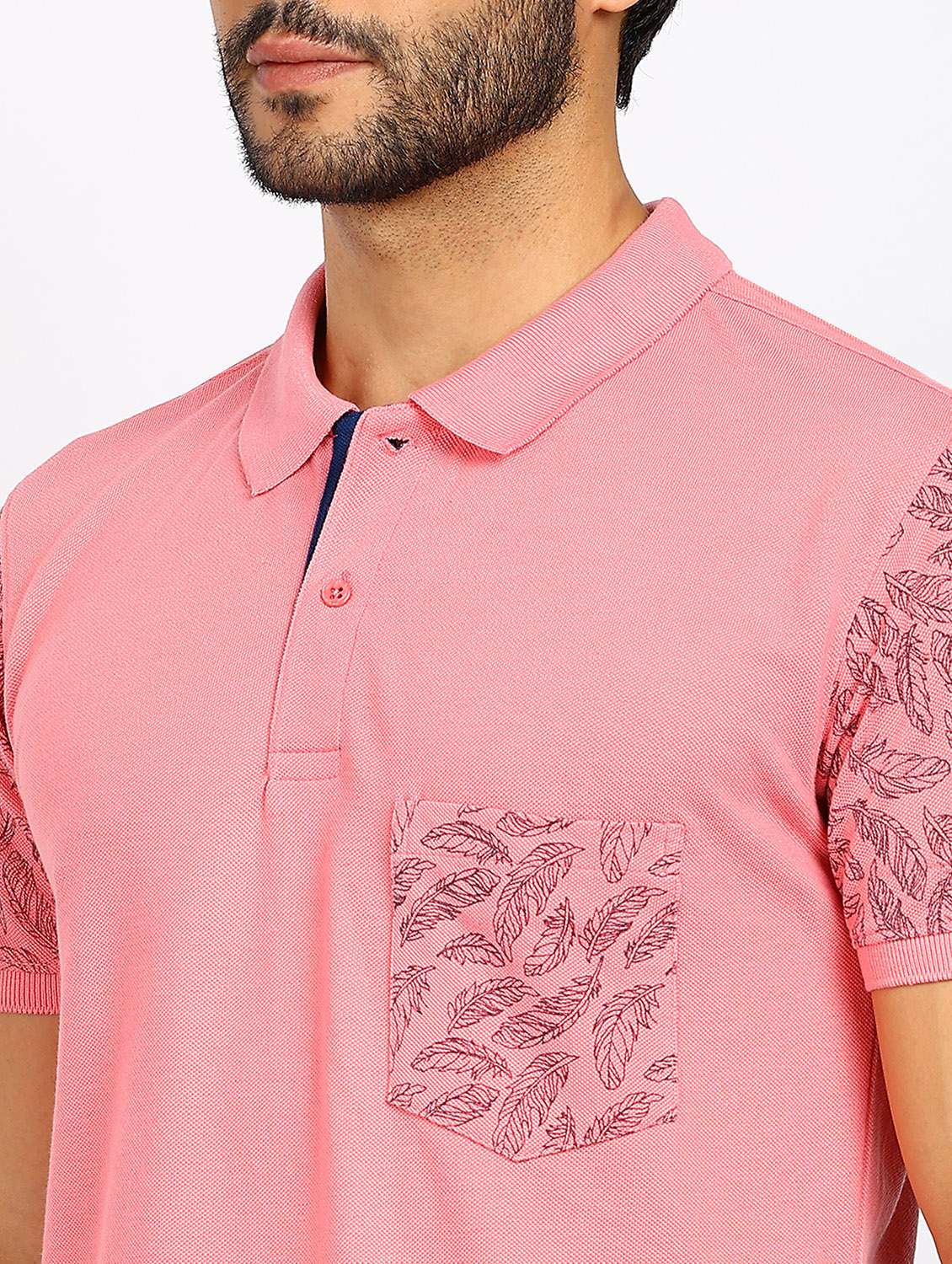 men placement print short sleeve regular fit polo t-shirt - 22072183 -  Standard Image - 4