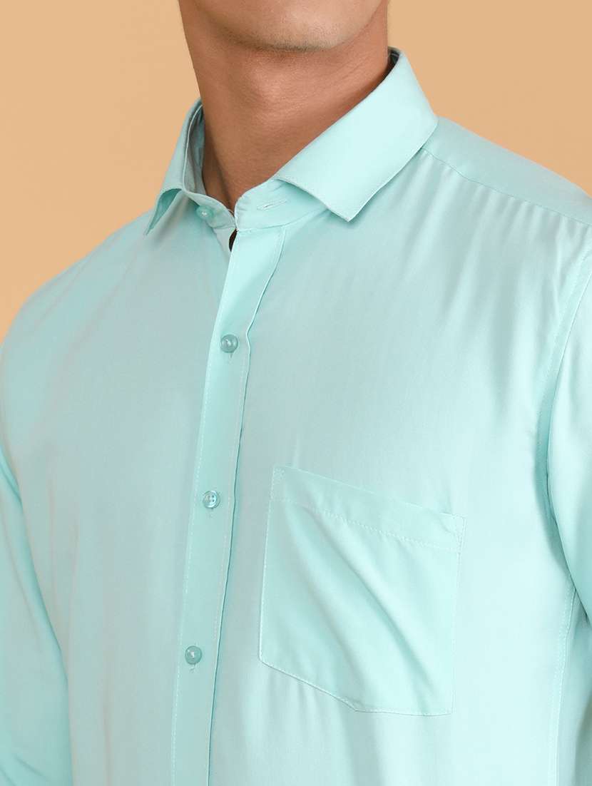 Men Solid Long Sleeve Slim Fit Formal Shirt - 22072239 -  Standard Image - 1