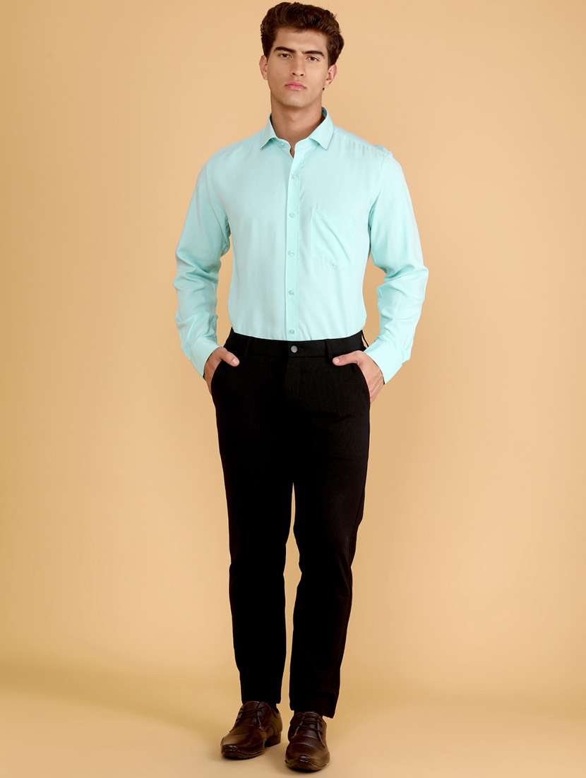 Men Solid Long Sleeve Slim Fit Formal Shirt - 22072239 -  Standard Image - 4