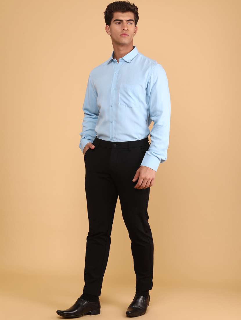 men solid long sleeve slim fit formal shirt - 22072240 -  Standard Image - 4