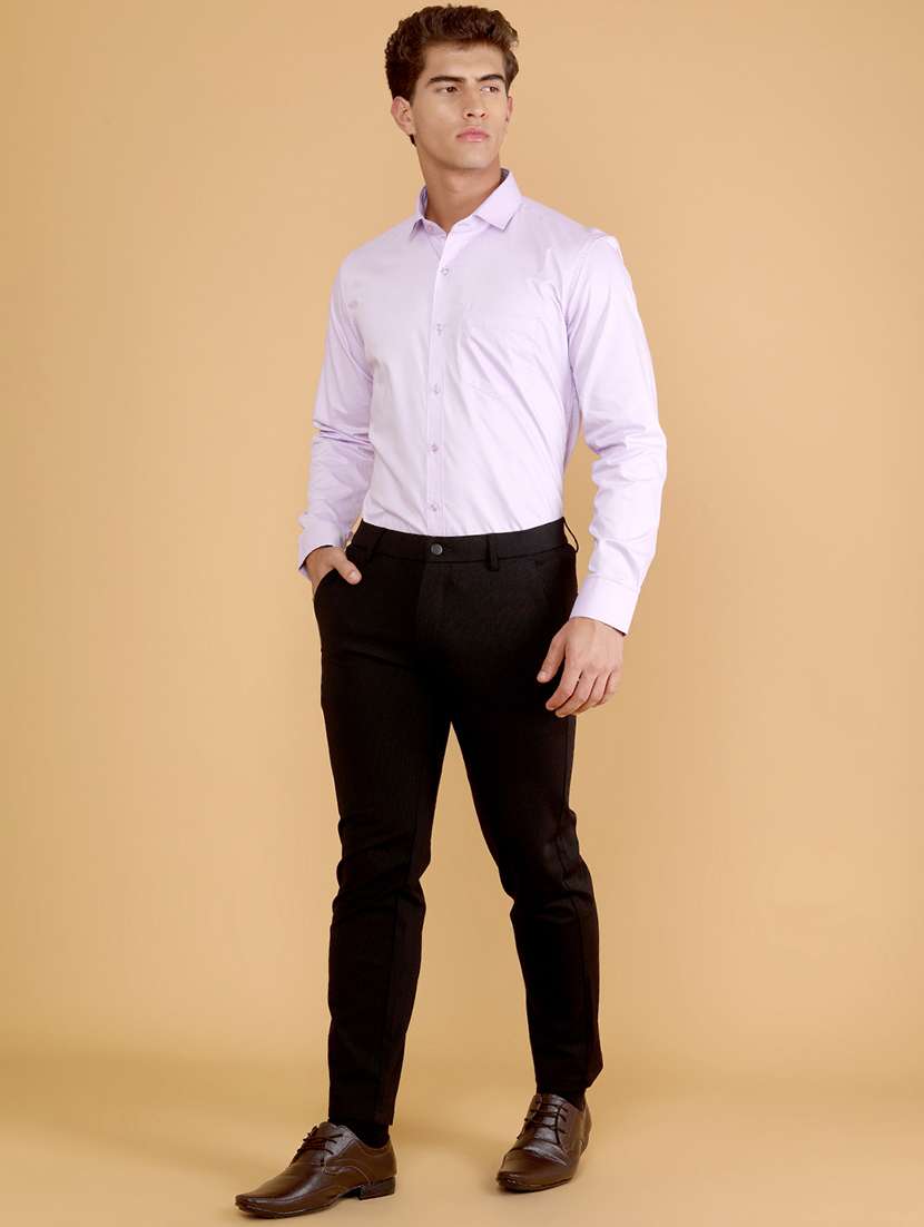 men solid long sleeve slim fit formal shirt - 22072243 -  Standard Image - 4
