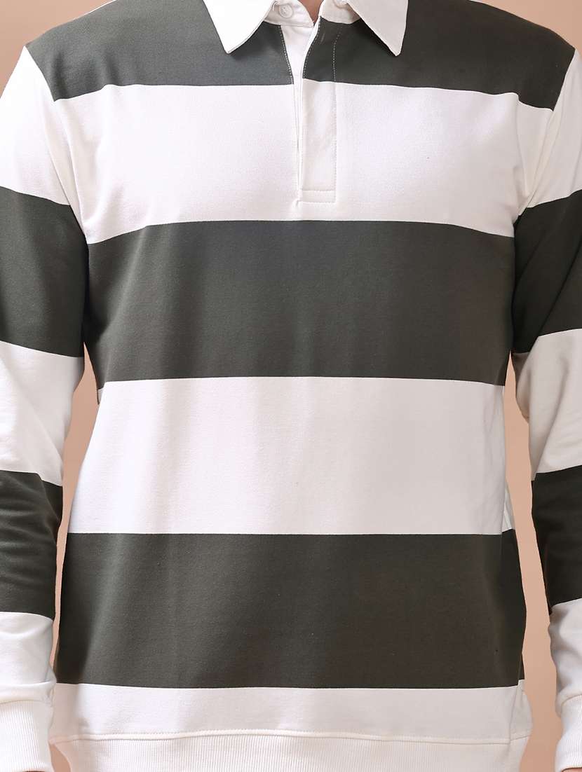 men striped long sleeve polo t-shirt - 22072255 -  Standard Image - 4
