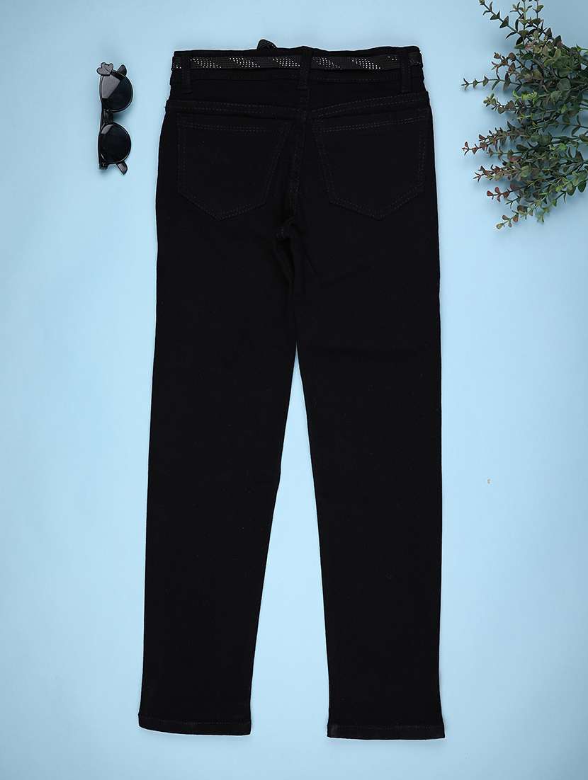 girls plain mid rise slim fit jeans - 22072264 -  Standard Image - 1