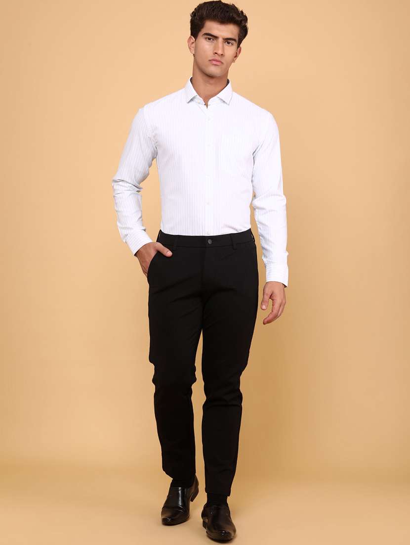 men striped long sleeve slim fit formal shirt - 22072306 -  Standard Image - 4