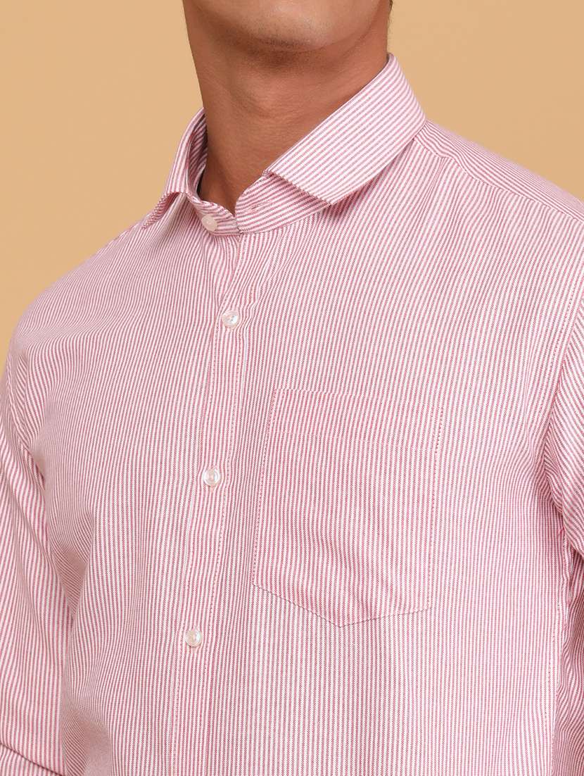 men striped long sleeve slim fit formal shirt - 22072308 -  Standard Image - 1