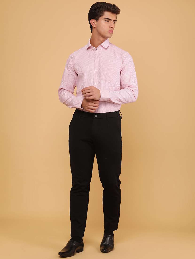 men striped long sleeve slim fit formal shirt - 22072308 -  Standard Image - 4