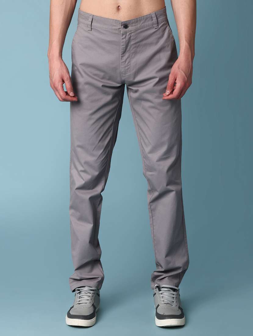 men solid mid rise chinos casual trouser - 22072310 -  Standard Image - 1